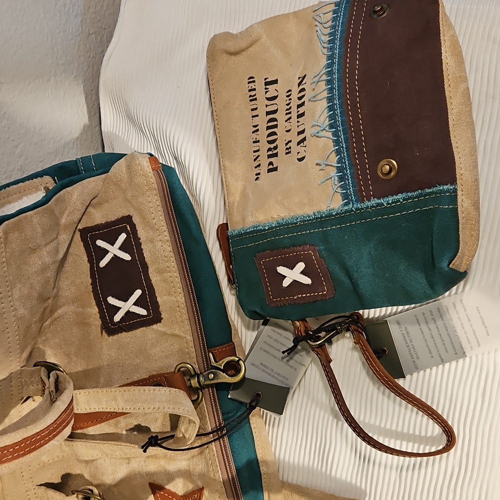 Myra Canvas Backpack/Wristlet Set with Nautical Design - Picture 6 of 6
